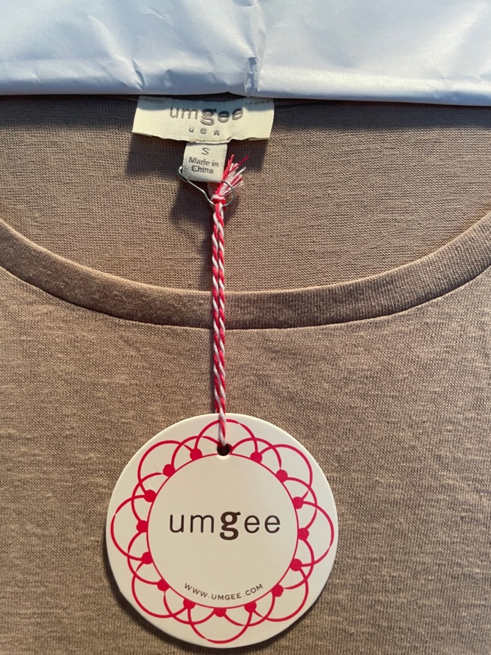 Umgee Beige Long Sleeve Dress with Leopard print panel - Picture 3 of 4